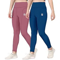 kashikay creation Women’s Polyester Stretchable Leggings with Solid Print High Waist Cargo Style Slim Fit and Standard Length | Activewear Tights | Gym Fitness Leggings | Daily Use Set | Pack of 3-picture-38