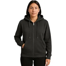 kashvi cloth Women's Full Zip Hoodie, Charcoal Grey, Long Sleeve with Kangaroo Pocket, Ribbed Cuffs and Hem-picture-26