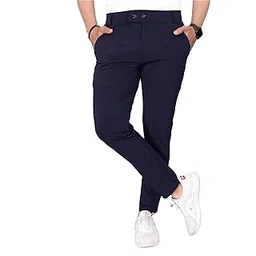 kashvi Stylish Slim Fit Men's Wear Stretchable Formal Trousers -Men_MT_Blue_L-picture-10