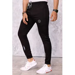 kashvi Men Chevron/Zig Zag Black Track Pants image 3