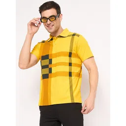 KASMA Checked Polo Collar Cotton Regular Fit T-shirt-picture-19