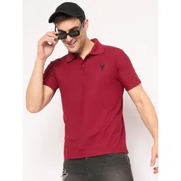 KASMA Men Solid Polo Collar Cotton T-shirt-picture-13