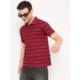 KASMA Men Striped Polo Collar T-shirt-picture-22