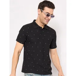 KASMA Polka Dots Printed Polo Collar Regular Fit T-shirt-picture-16