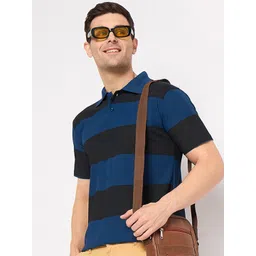 KASMA Striped Polo Collar Regular Fit T-shirt-picture-35