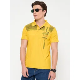 KASMA Typography Printed Polo Collar Cotton Regular Fit T-shirt-picture-29