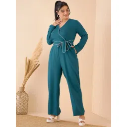 CURVE BY KASSUALLY Teal Maxi Jumpsuit-picture-16