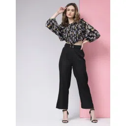 KASSUALLY Black & Purple Floral Print Co-Ord Set-picture-29