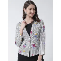 KASSUALLY Black & White Floral Print Blazer image 1