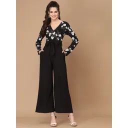KASSUALLY Black & White Printed Basic Jumpsuit-picture-42