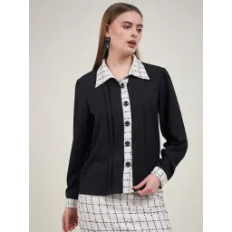 KASSUALLY Black & White Self Design Shirt-picture-39