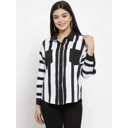 KASSUALLY Black & White Striped Shirt-picture-36