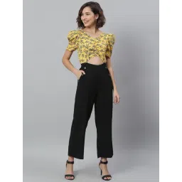 KASSUALLY Black & Yellow Floral Print Jumpsuit-picture-32