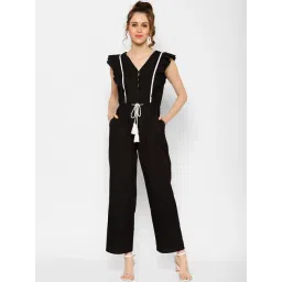 KASSUALLY Black Cotton Maxi Jumpsuit-picture-37
