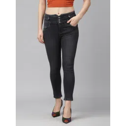 KASSUALLY Black Cotton Relaxed Fit High Rise Jeans-picture-39