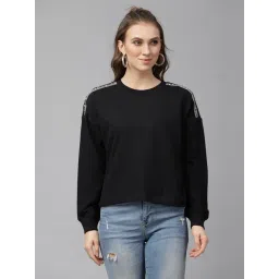 KASSUALLY Black Cotton Relaxed Fit Sweatshirt-picture-17
