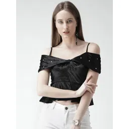 KASSUALLY Black Embellished Top-picture-23