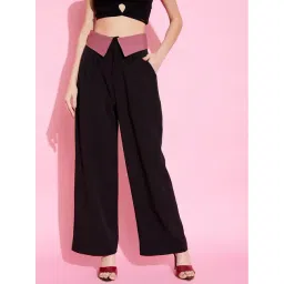 KASSUALLY Black Regular Fit Mid Rise Trousers-picture-19