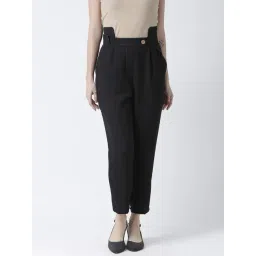 KASSUALLY Black Regular Fit Mid Rise Trousers-picture-45