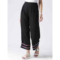 KASSUALLY Black Regular Fit Mid Rise Trousers-picture-38