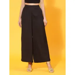 KASSUALLY Black Regular Fit Mid Rise Trousers-picture-28