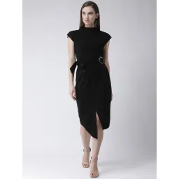 KASSUALLY Black Relaxed Fit Bodycon Dress-picture-26