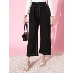 KASSUALLY Black Relaxed Fit High Rise Jeans-picture-46