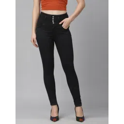 KASSUALLY Black Relaxed Fit High Rise Jeans-picture-11