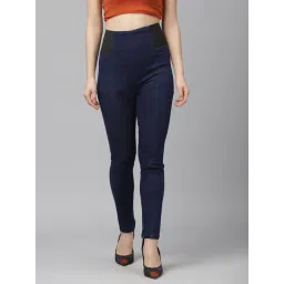 KASSUALLY Blue Cotton Relaxed Fit High Rise Trousers-picture-28