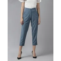 KASSUALLY Blue Regular Fit Mid Rise Trousers-picture-46
