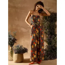 KASSUALLY Brown Printed Maxi Jumpsuit-picture-39