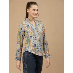 KASSUALLY Green Floral Print Shirt image 3