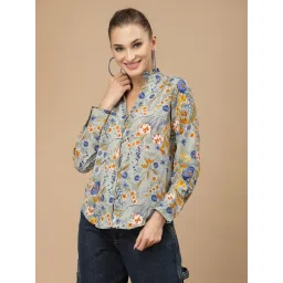 KASSUALLY Green Floral Print Shirt image 1