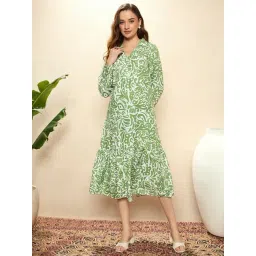 KASSUALLY Green Printed Shirt Dress-picture-27