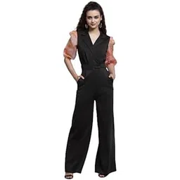 kassually Jumpsuits for women Casual Orange Organza Sleeves Jumpsuit-picture-28