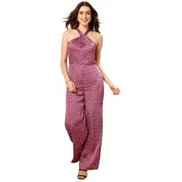 kassually Jumpsuits for women Casual Pink Dot Print Twisted Neck Sleeveless Jumpsuit-picture-12