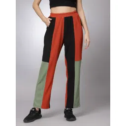 KASSUALLY Multicolor Color-Block Regular Fit Mid Rise Trousers-picture-38