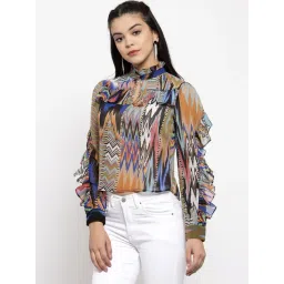 KASSUALLY Multicolor Printed Crop Top-picture-20