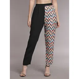 KASSUALLY Multicolor Printed Regular Fit Mid Rise Trousers-picture-19