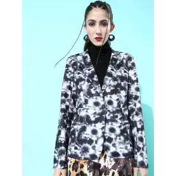 KASSUALLY Navy & White Tie - Dye Blazer-picture-31