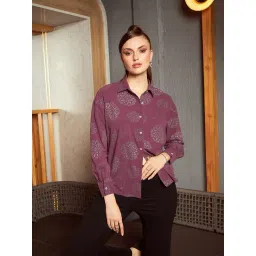 KASSUALLY Pink Printed Oversized Shirt-picture-15