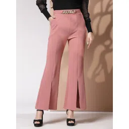 KASSUALLY Pink Regular Fit High Rise Trousers-picture-16