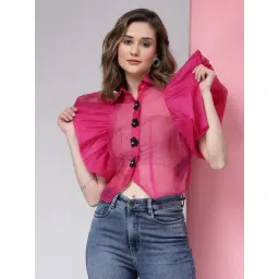 KASSUALLY Pink Regular Fit Shirt-picture-22
