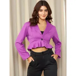KASSUALLY Purple Crop Blazer-picture-29