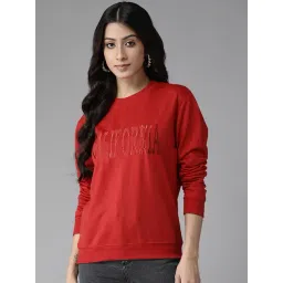 KASSUALLY Red Cotton Graphic Print Sweatshirt-picture-14