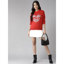 KASSUALLY Red Cotton Graphic Print Sweatshirt image 4