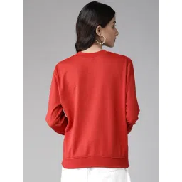 KASSUALLY Red Cotton Graphic Print Sweatshirt image 2