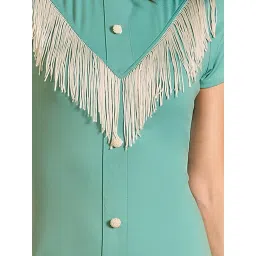 KASSUALLY Sea Green Relaxed Fit Bodycon Dress image 5