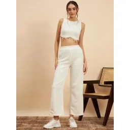 KASSUALLY White Cotton Embellished Co-Ord Set-picture-47