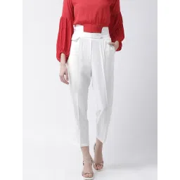 KASSUALLY White Regular Fit Mid Rise Trousers-picture-40